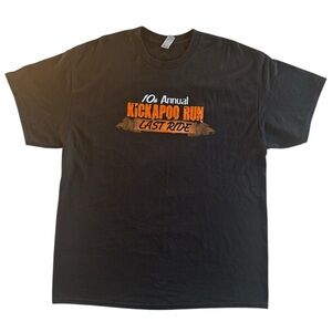 San Antonio 10th Annual Kickapoo Run Last Ride Black T-Shirt Mens Size XL